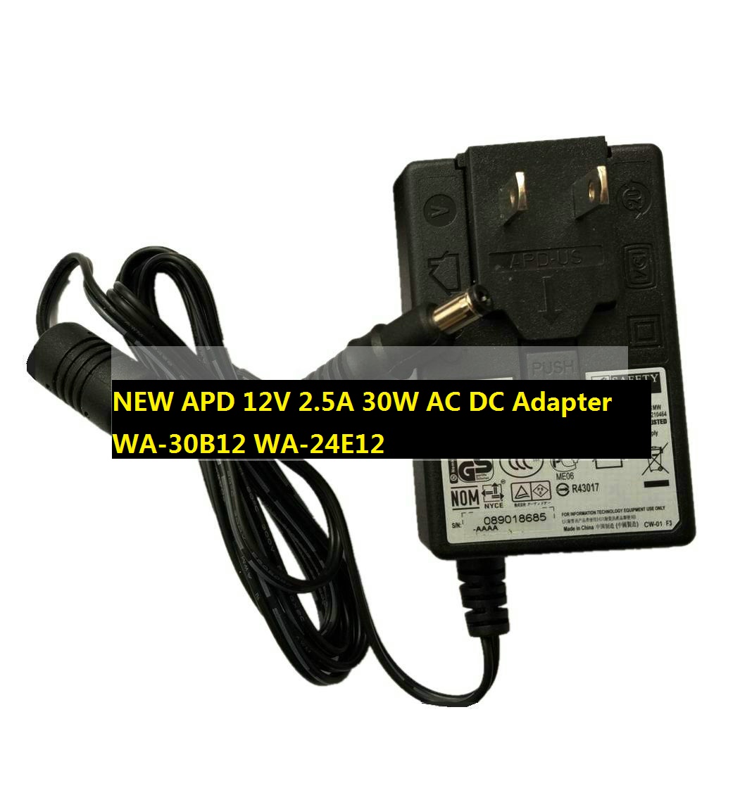 *Brand NEW* APD 12V 2.5A 30W AC DC Adapter WA-30B12 WA-24E12 For WD External HDD Power Supply